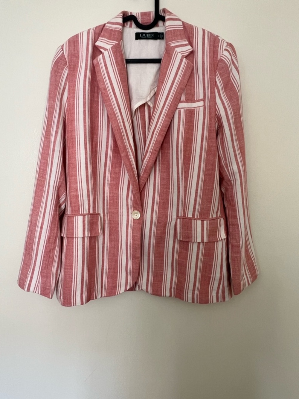 Lauren Ralph Lauren Light weight Striped Cotton Blazer Jacket Size 8